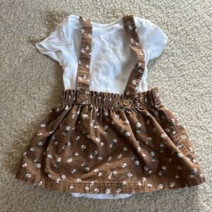Cute 12m overall dress and white onesie